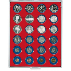Box monnaies STANDARD à  24 alvéoles ronds pour capsules Ø ext. 41 mm