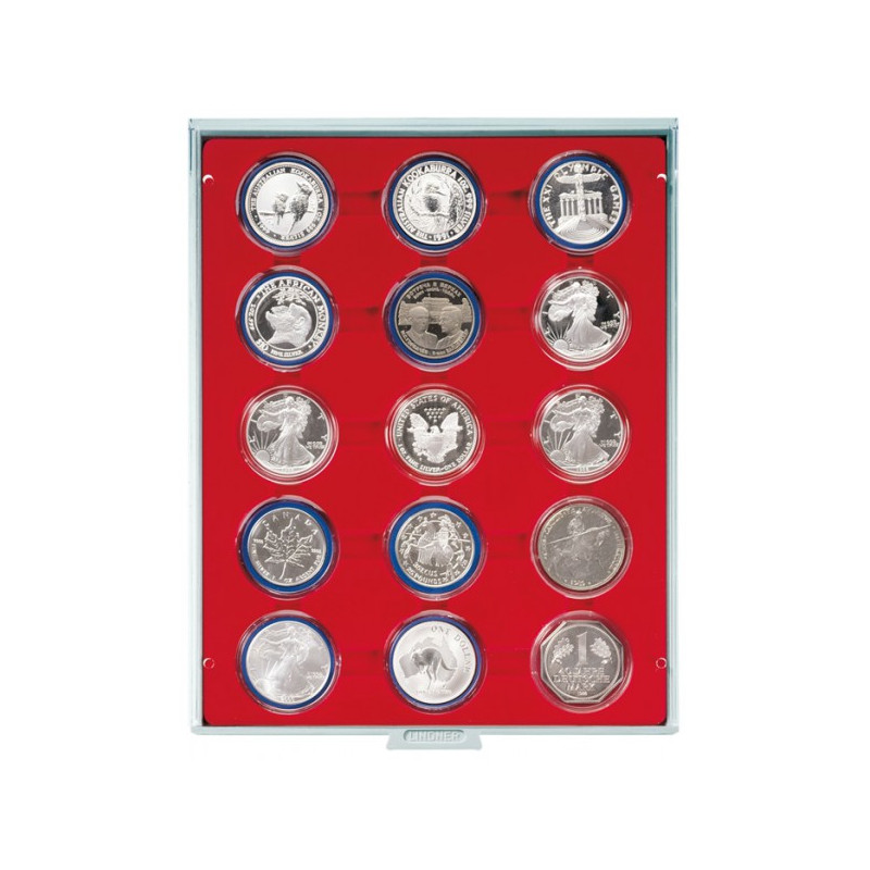 Box monnaies STANDARD à  15 alvéoles ronds pour capsules Ø ext. 51 mm