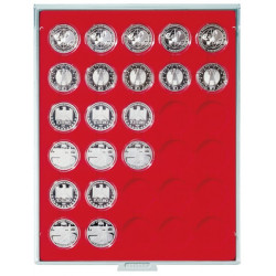 Box monnaies STANDARD à  30 alvéoles ronds pour capsules Ø ext. 37,5 mm, par ex. pour 20 Euro-/10 Euro Argent Allemagne BE so