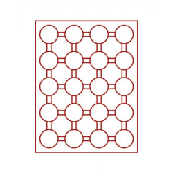 Box monnaies STANDARD à  20 alvéoles ronds pour capsules Ø ext. 44 mm