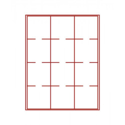 Box monnaies FUMÉ à  12 alvéoles carrés pour Inletts-Box monnaies LINDNER 68x68 mm