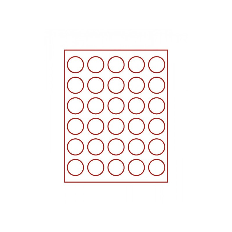 Box monnaies FUMÉ à  30 alvéoles ronds pour monnaies Ø 39 mm