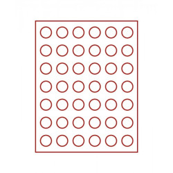 Box monnaies FUMÉ à  42 alvéoles ronds pour monnaies Ø 27,5 mm, par ex. pour monnaies 5 Euro-Allemagne