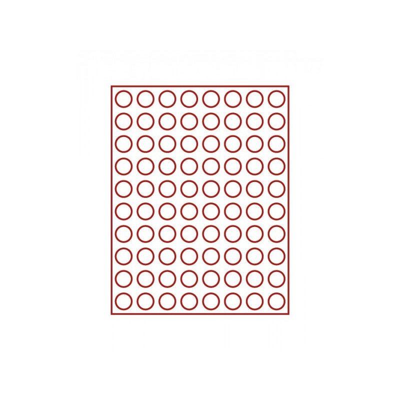 Box monnaies FUMÉ à  80 alvéoles ronds pour monnaies Ø 23,5 mm