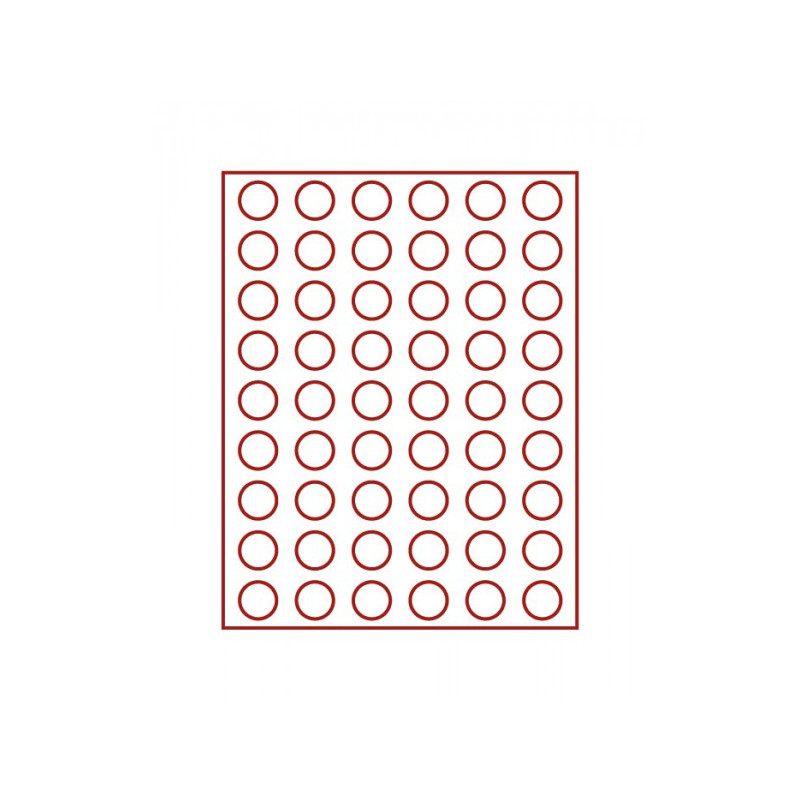 Box monnaies FUMÉ à  54 alvéoles ronds pour monnaies Ø 26,75 mm