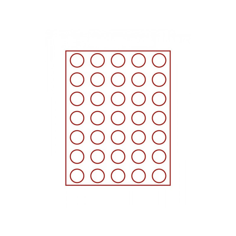 Box monnaies FUMÉ à  35 alvéoles ronds pour monnaies Ø32,5 mm, par ex. pour 20 Euro-/10 Euro- Argent Allemagne
