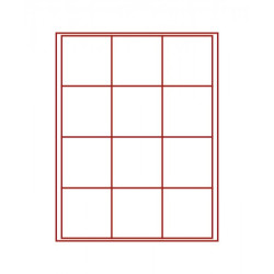 Box monnaies FUMÉ à  12 alvéoles carrés pour monnaies/capsules jusqu'à  Ø ext. 66 mm