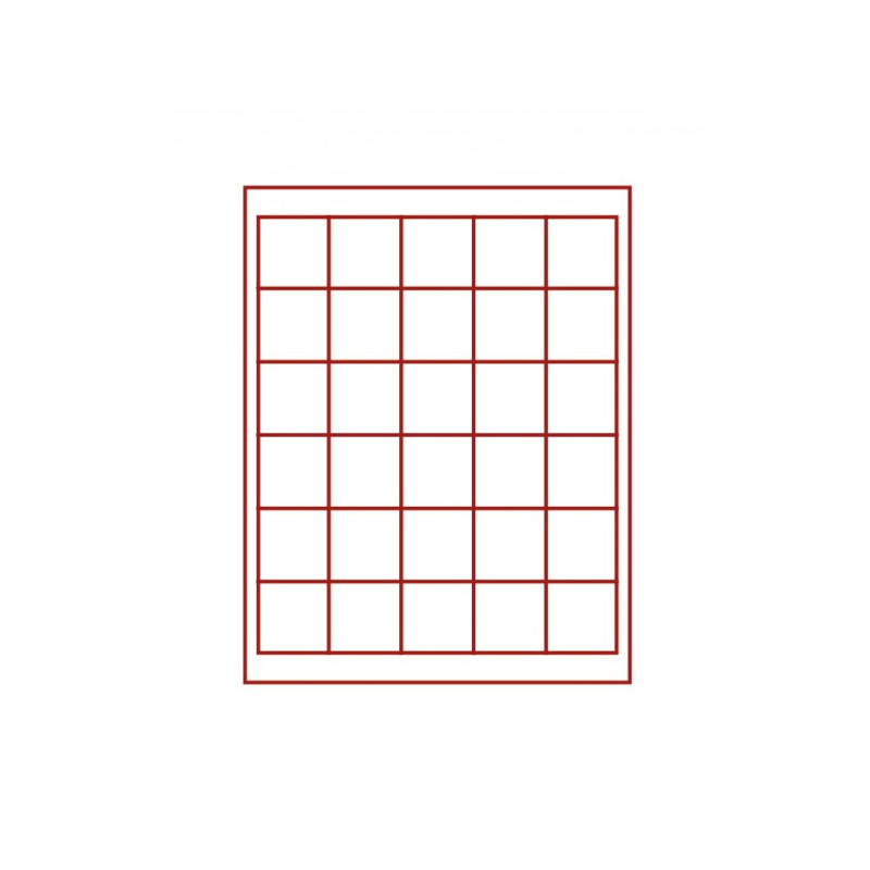 Box monnaies FUMÉ à  30 alvéoles carrés pour monnaies/capsules jusqu'à  Ø38 mm