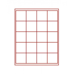 Box monnaies FUMÉ à  20 alvéoles carrés extra profondes pour monnaies/capsules jusqu'à  Ø 51 mm