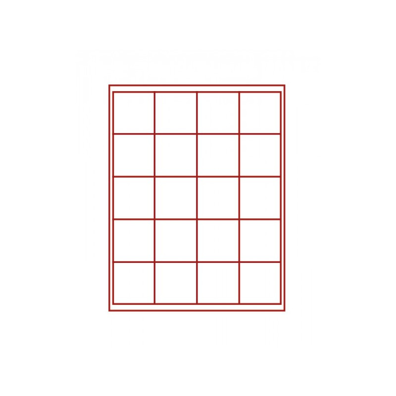 Box monnaies FUMÉ à  20 alvéoles carrés extra profondes pour monnaies/capsules jusqu'à  Ø 51 mm