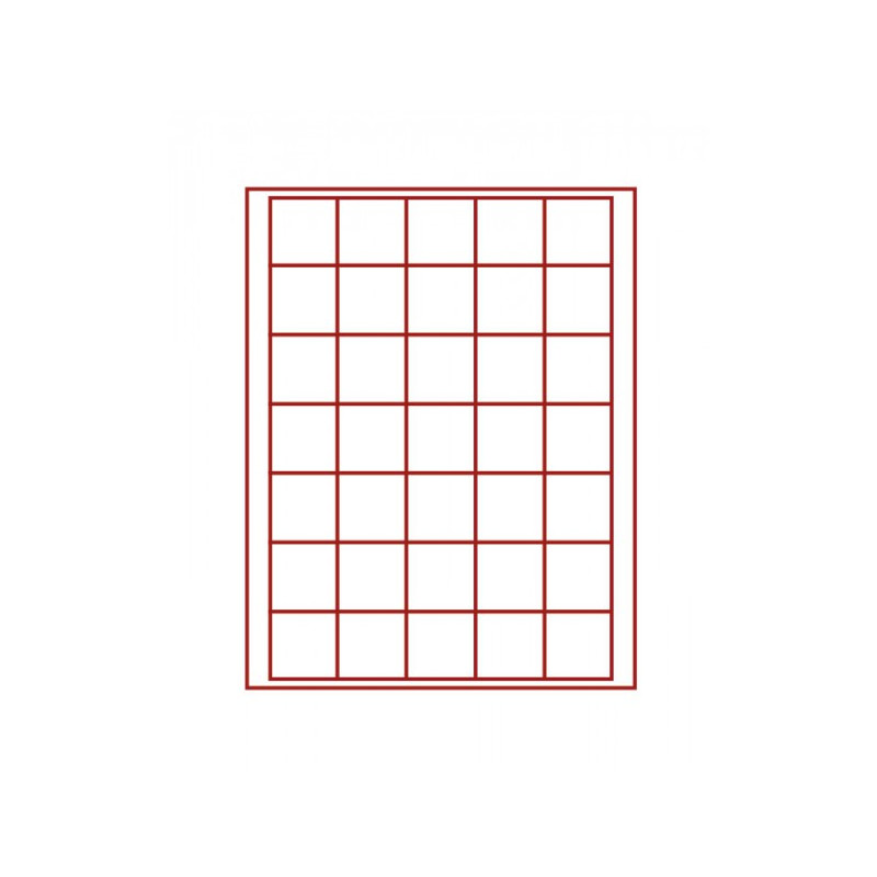 Box monnaies FUMÉ à  35 alvéoles carrés pour monnaies/capsules jusqu'à  Ø 36 mm