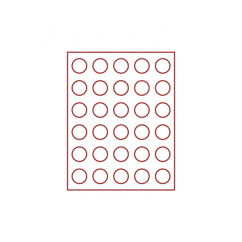 Box monnaies FUMÉ à  30 alvéoles ronds pour monnaies Ø 34 mm