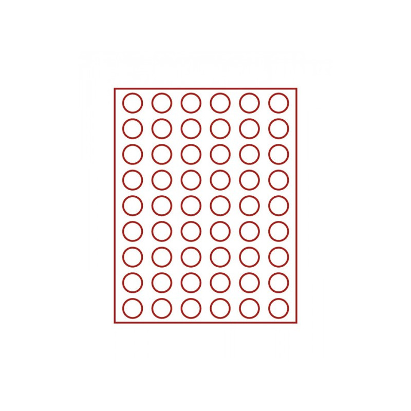 Box monnaies FUMÉ à  54 alvéoles ronds pour monnaies Ø 25,75 mm, par ex. pour 2 Euro