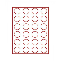 Box monnaies FUMÉ à  24 alvéoles ronds pour monnaies Ø 41 mm