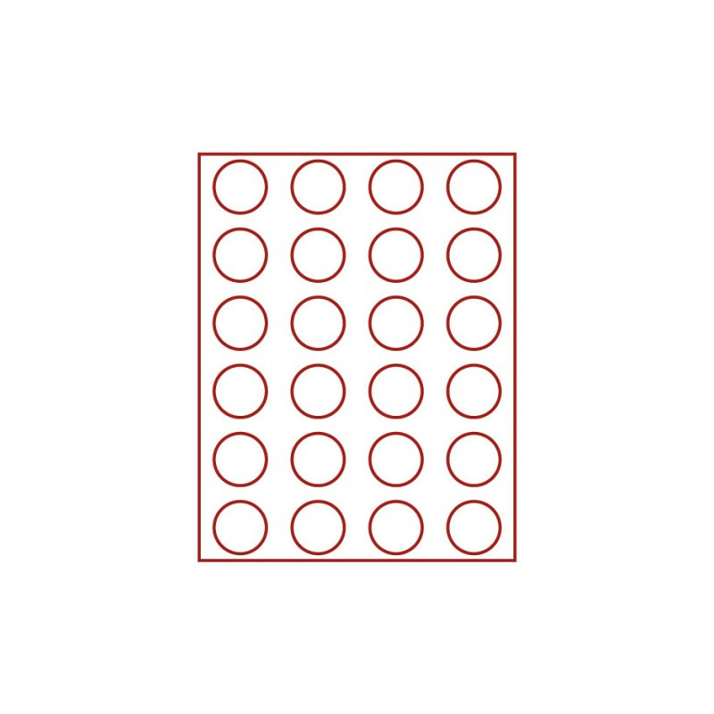 Box monnaies FUMÉ à  24 alvéoles ronds pour monnaies Ø 41 mm