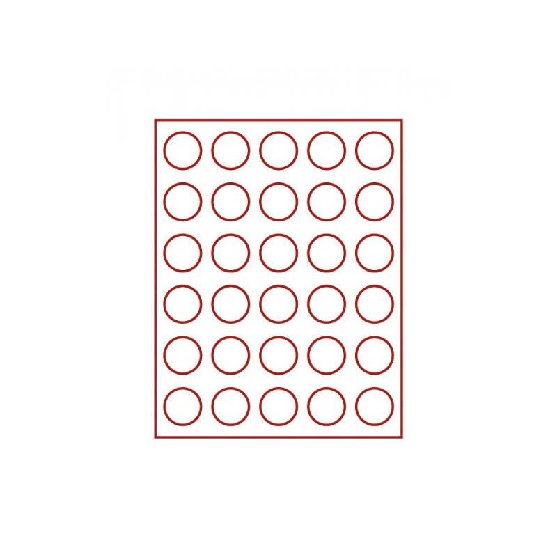 Box monnaies FUMÉ à  30 alvéoles ronds pour monnaies Ø 37 mm