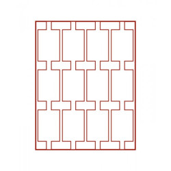 Box monnaies FUMÉ à  12 alvéoles rectangulaires pour étuis REBECK COIN L 75x50 mm