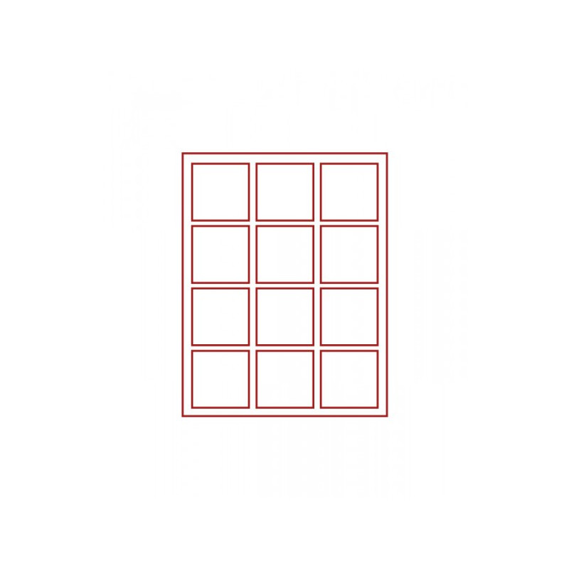 d-Box FUMÉ  à  12 alvéoles carrés  66 x 66 mm pour monnaies/médailles et autres objets de collection
