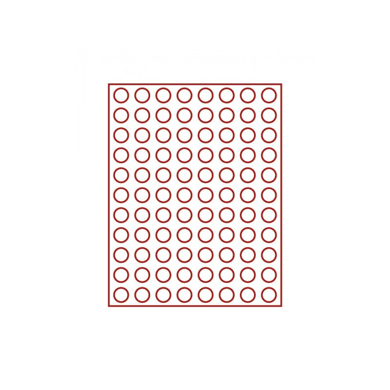 Box monnaies FUMÉ à  88 alvéoles ronds pour monnaies Ø 21,5 mm