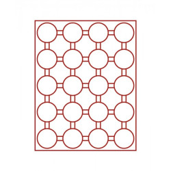 Box monnaies FUMÉ à  20 alvéoles ronds  pour capsules Ø ext. 48 mm