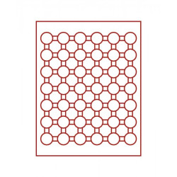 Box monnaies FUMÉ à  42 alvéoles ronds pour capsules Ø ext. 29,5 mm