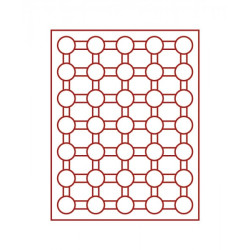 Box monnaies FUMÉ à  35 alvéoles ronds pour capsules Ø ext. 32 mm, par ex. pour 2 Euro sous capsules LINDNER