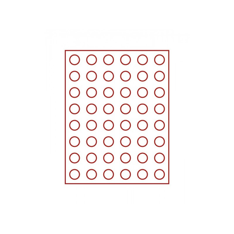Box monnaies FUMÉ à  48 alvéoles ronds pour monnaies Ø 24,25 mm
