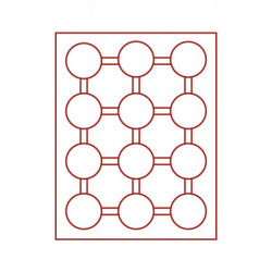 Box monnaies FUMÉ à  12 alvéoles ronds pour capsules Ø ext. 54 mm