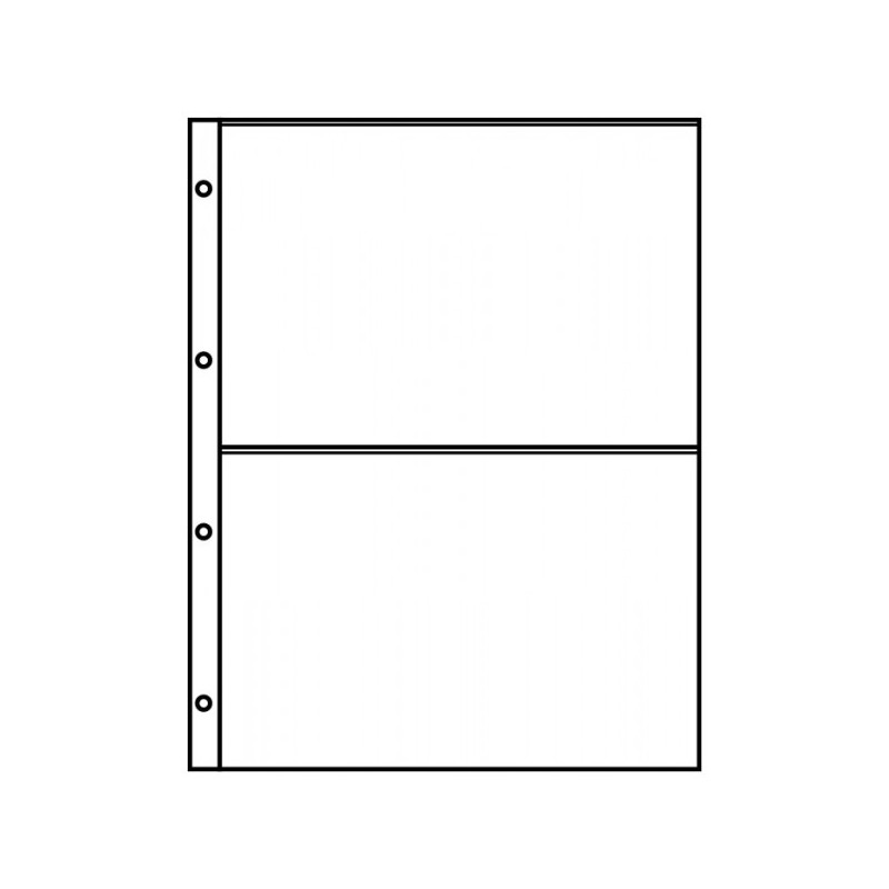 Feuilles de classement  A4 noires, à  2 poches (220 x 147 mm), paquet de 10
