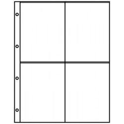 Feuilles de classement  A4 noires, à  4 poches (109 x 145 mm), paquet de 10