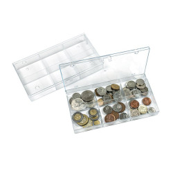 Box de collection transparent, à  6 compartiments fixes  63x48 mm €“ l€™unité