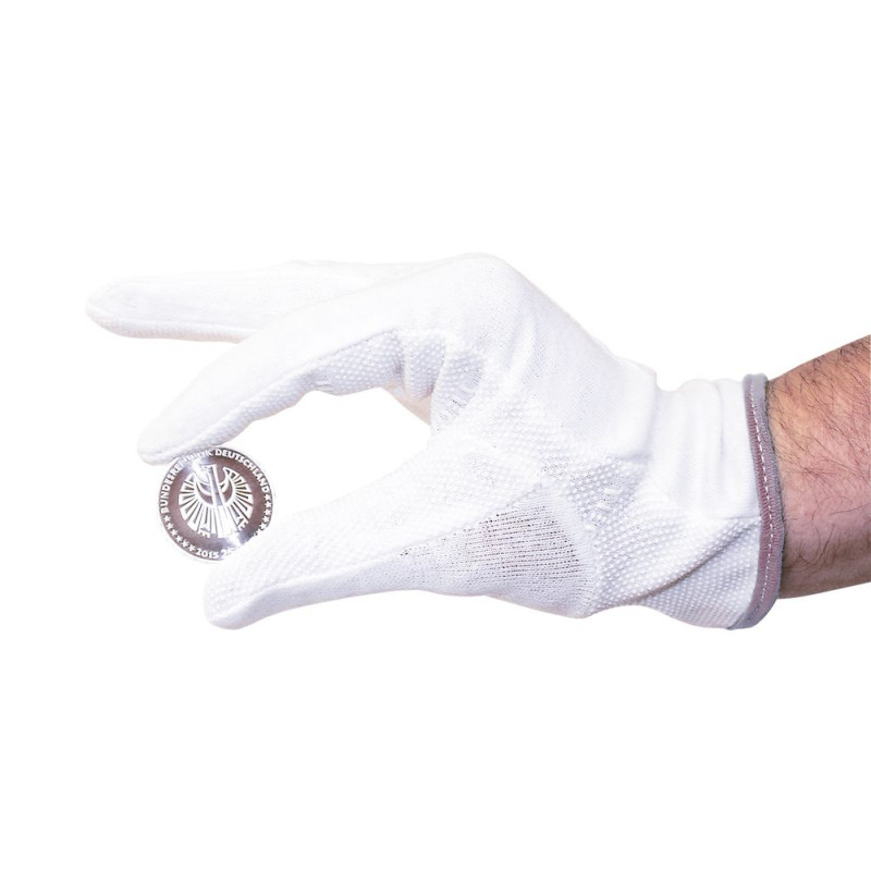 Gants numismatiques en coton avec points vinyle