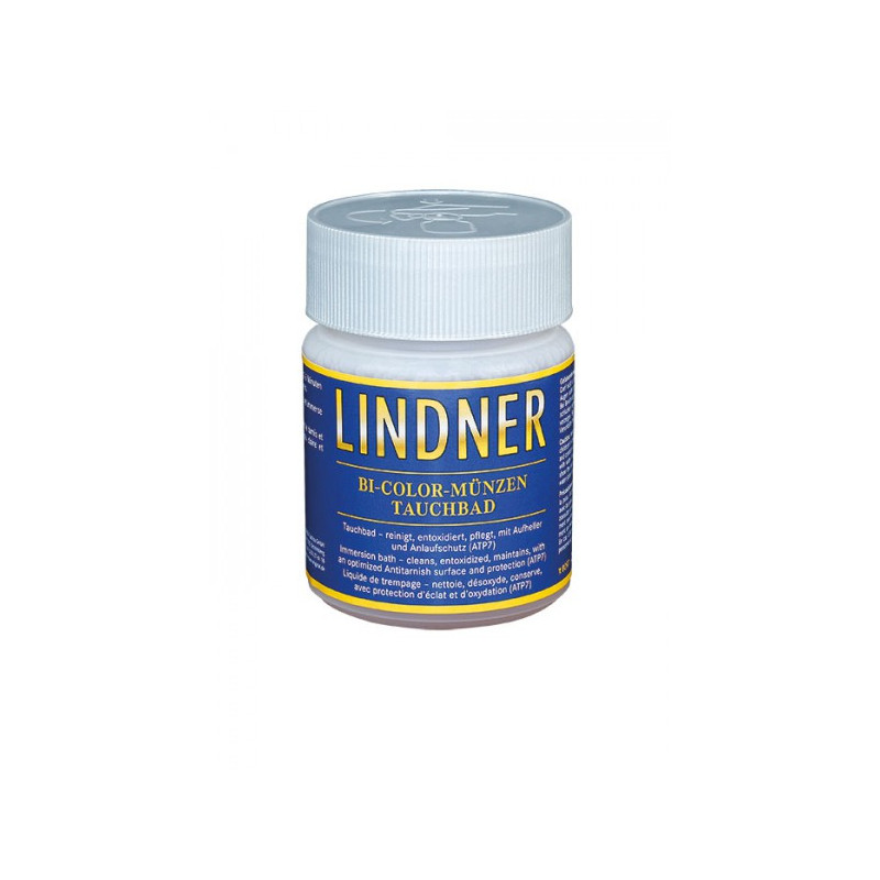 LINDNER Liquide de trempage pour monnaies Bi-Color, par ex. pour monnaies 2 Euro, 250 ml