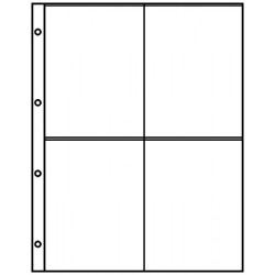 Feuilles de classement A4 transparentes à  4 poches (109 x 150 mm), paquet de 10