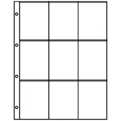 Feuilles de classement A4 à  9 poches (72 x 100 mm), paquet de 10