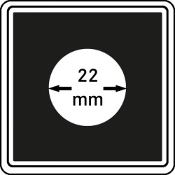 Capsules numismatiques CARRÉE 22 mm, paquet de 4