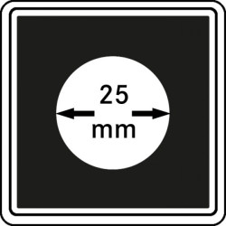 Capsules numismatiques CARRÉE 25 mm, paquet de 4