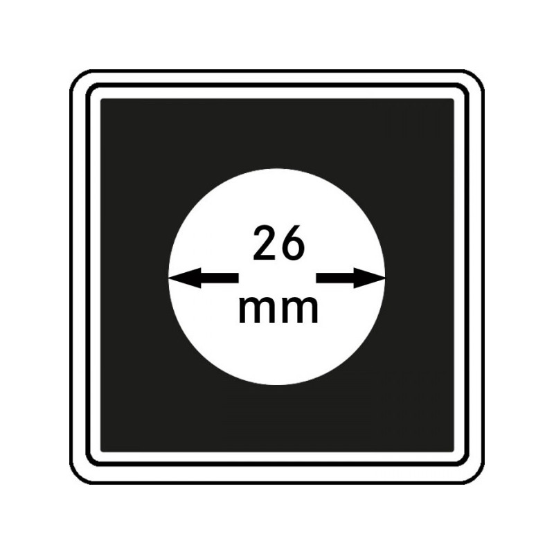 Capsules numismatiques CARRÉE 26 mm, paquet de 4