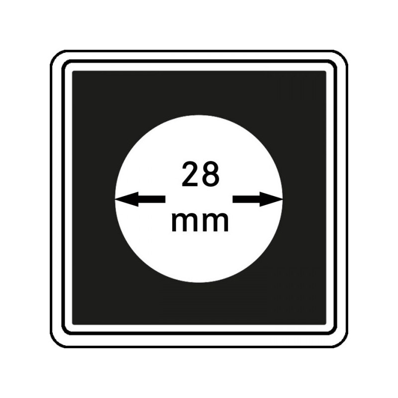 Capsules numismatiques CARRÉE 28 mm, paquet de 4