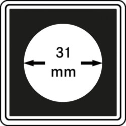 Capsules numismatiques CARRÉE 31 mm, paquet de 4