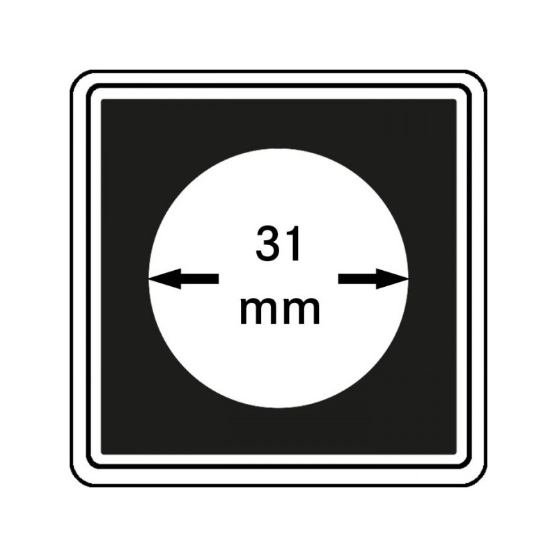 Capsules numismatiques CARRÉE 31 mm, paquet de 4