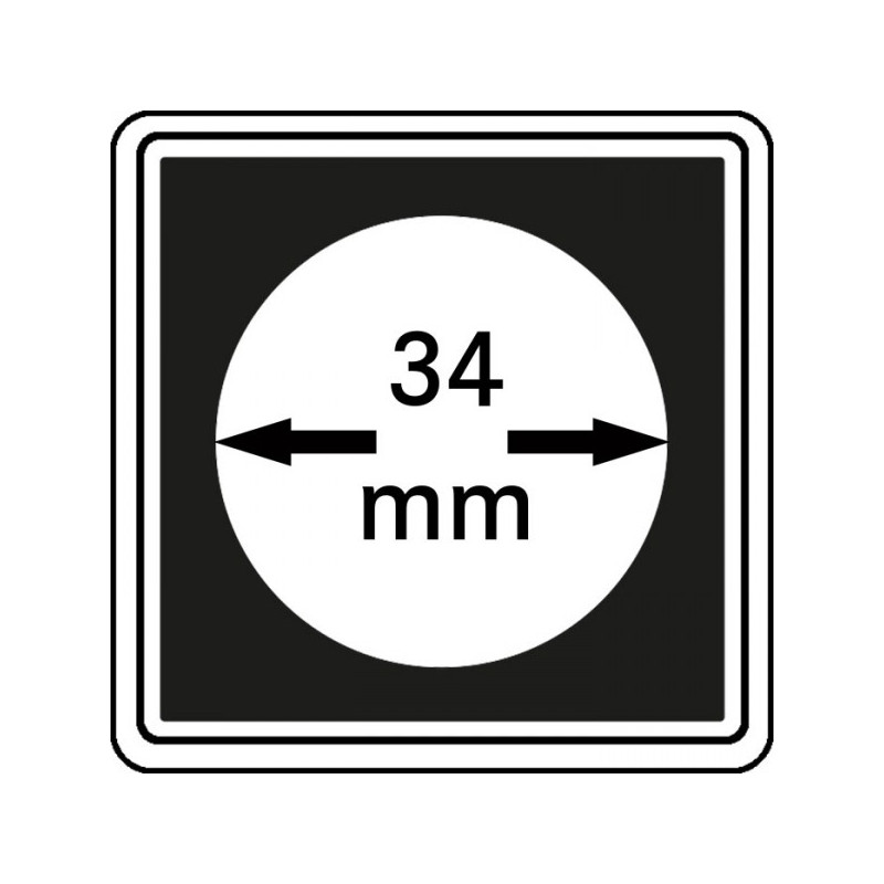 Capsules numismatiques CARRÉE 34 mm, paquet de 4