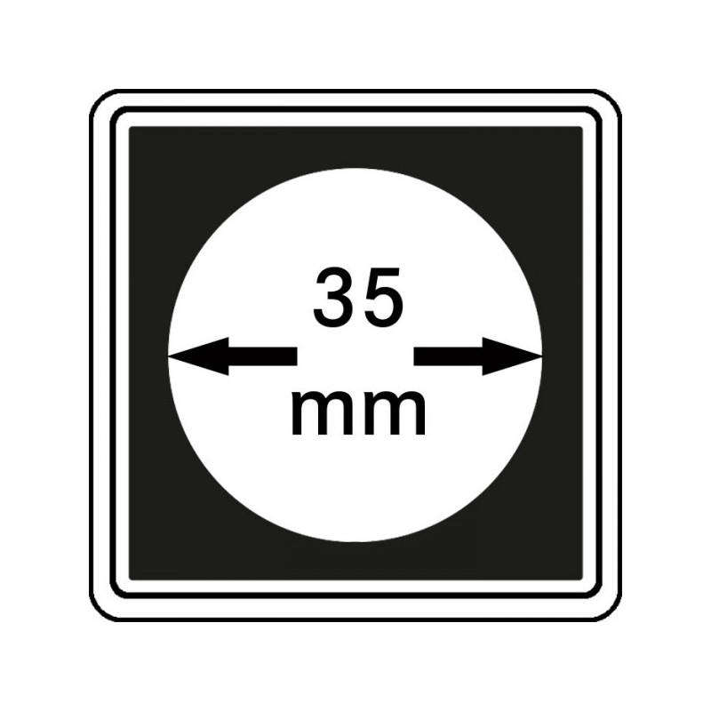 Capsules numismatiques CARRÉE 35 mm, paquet de 4