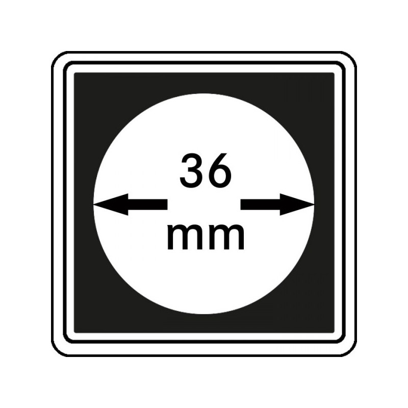 Capsules numismatiques CARRÉE 36 mm, paquet de 4