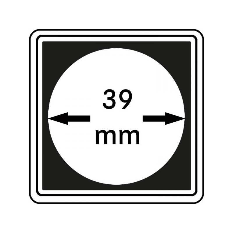 Capsules numismatiques CARRÉE 39 mm, paquet de 4