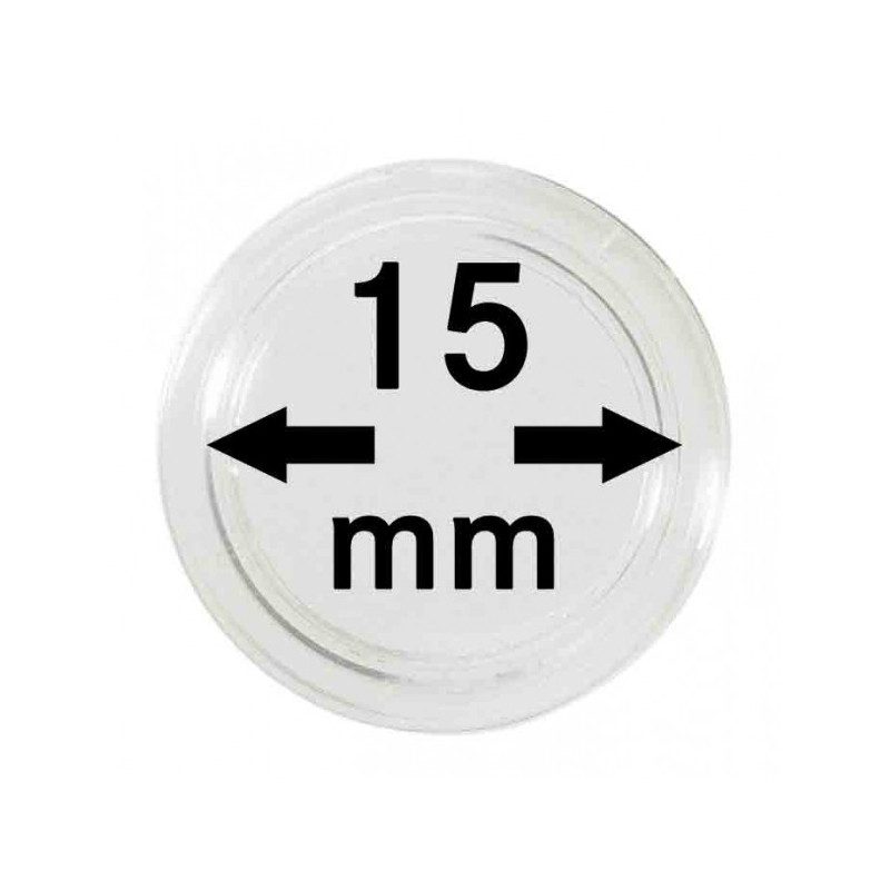 Capsules monnaies Ø intérieur 15 mm, paquet de 100