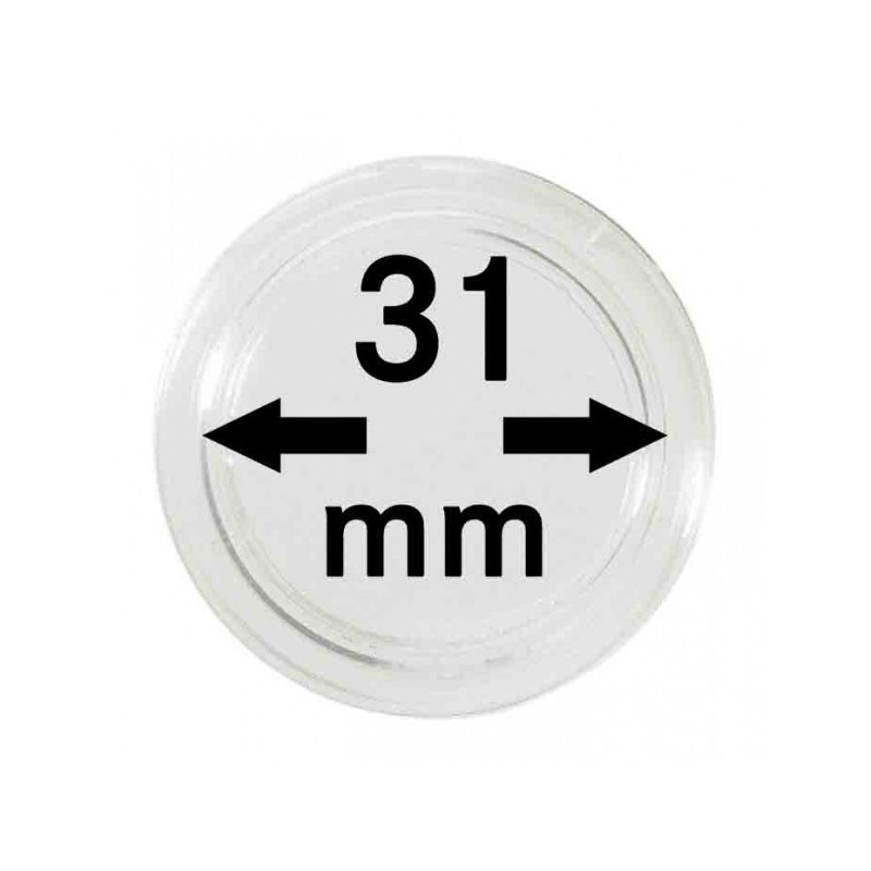 Capsules monnaies Ø intérieur 31 mm, paquet de 100