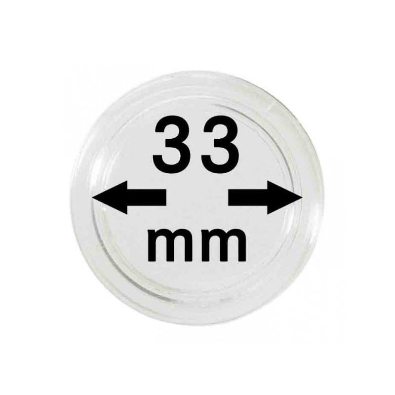 Capsules monnaies Ø intérieur 33 mm, paquet de 100
