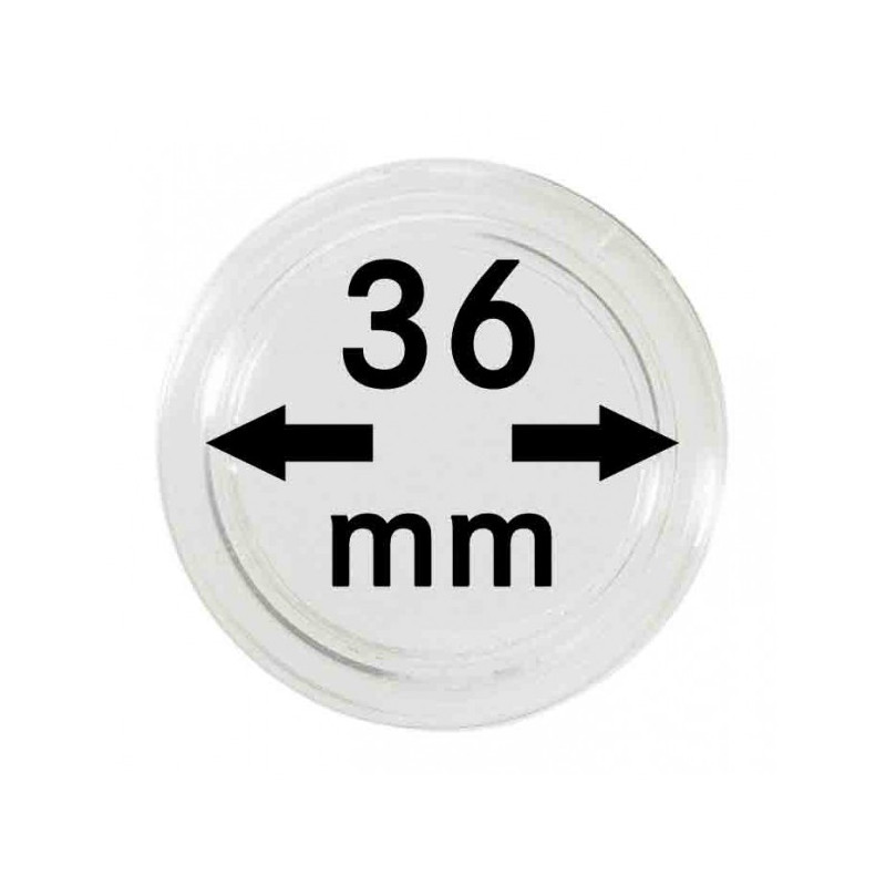 Capsules monnaies Ø intérieur 36 mm, paquet de 100