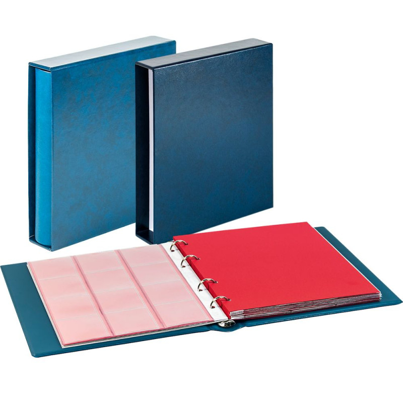 Ensemble: Album numismatique karat CLASSIC avec boitier de protection - bleu